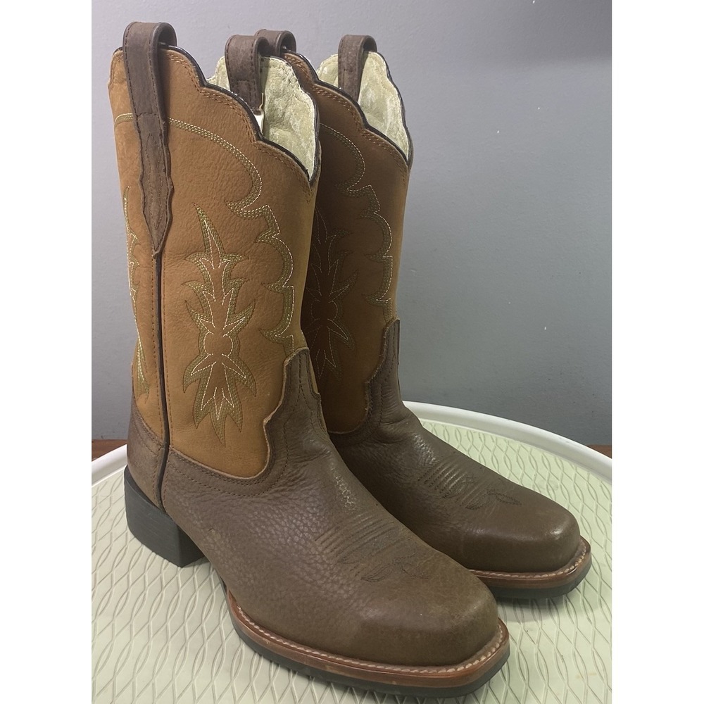 ACME Women's Leather Brown Western Cowboy Boot Cowgirl riding Boots 9M EUC